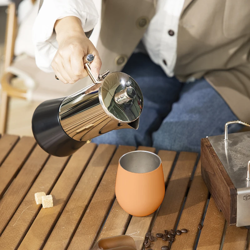 Portable Stainless Steel Double-layer Foldable Hand Camping Coffee Pouring Filter Cup