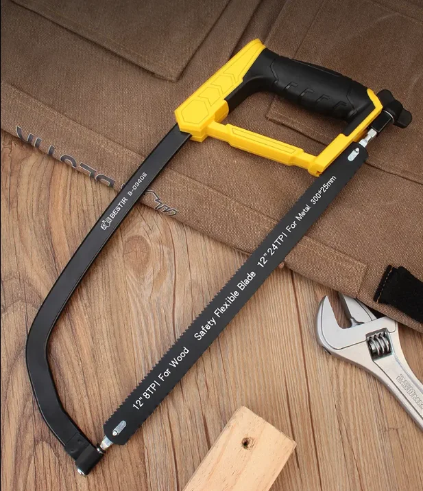 Factory High Quality Protective Chrome Handle Carbon Steel Garden Hand Bow Saw Blade Hacksaw Frame for Metal & Plastic DIY Grade