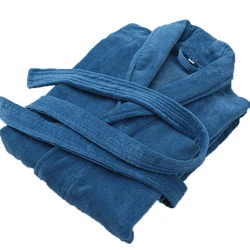Accept custom men and women cotton terry velour bathrobe hotel comfortable polyester bath robe