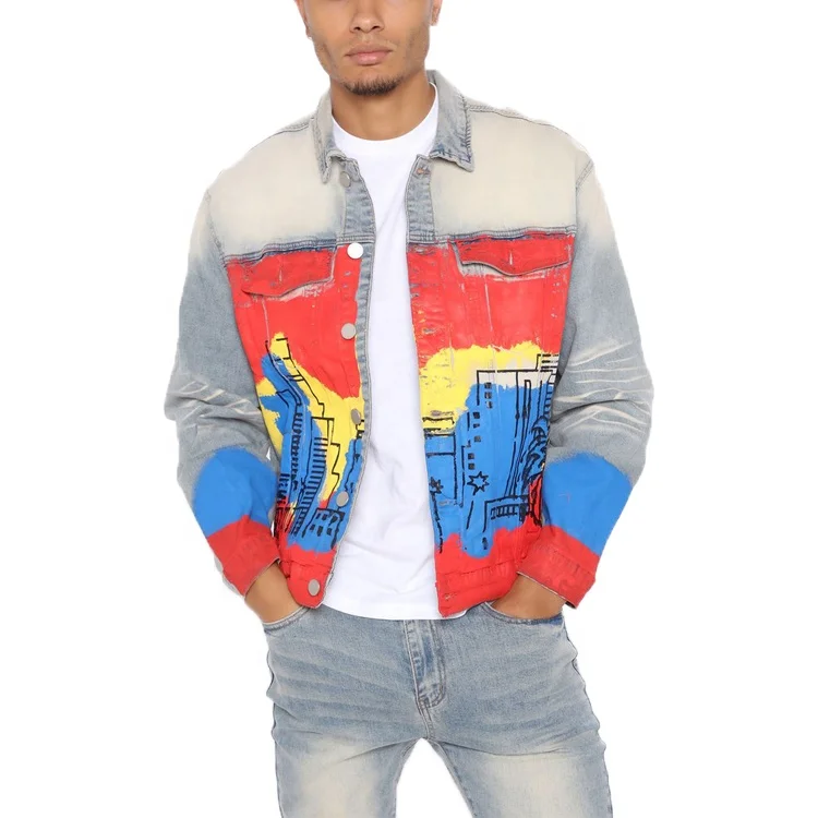 Wholesale custom fashion comfortable front button closure washed dyed denim jacket