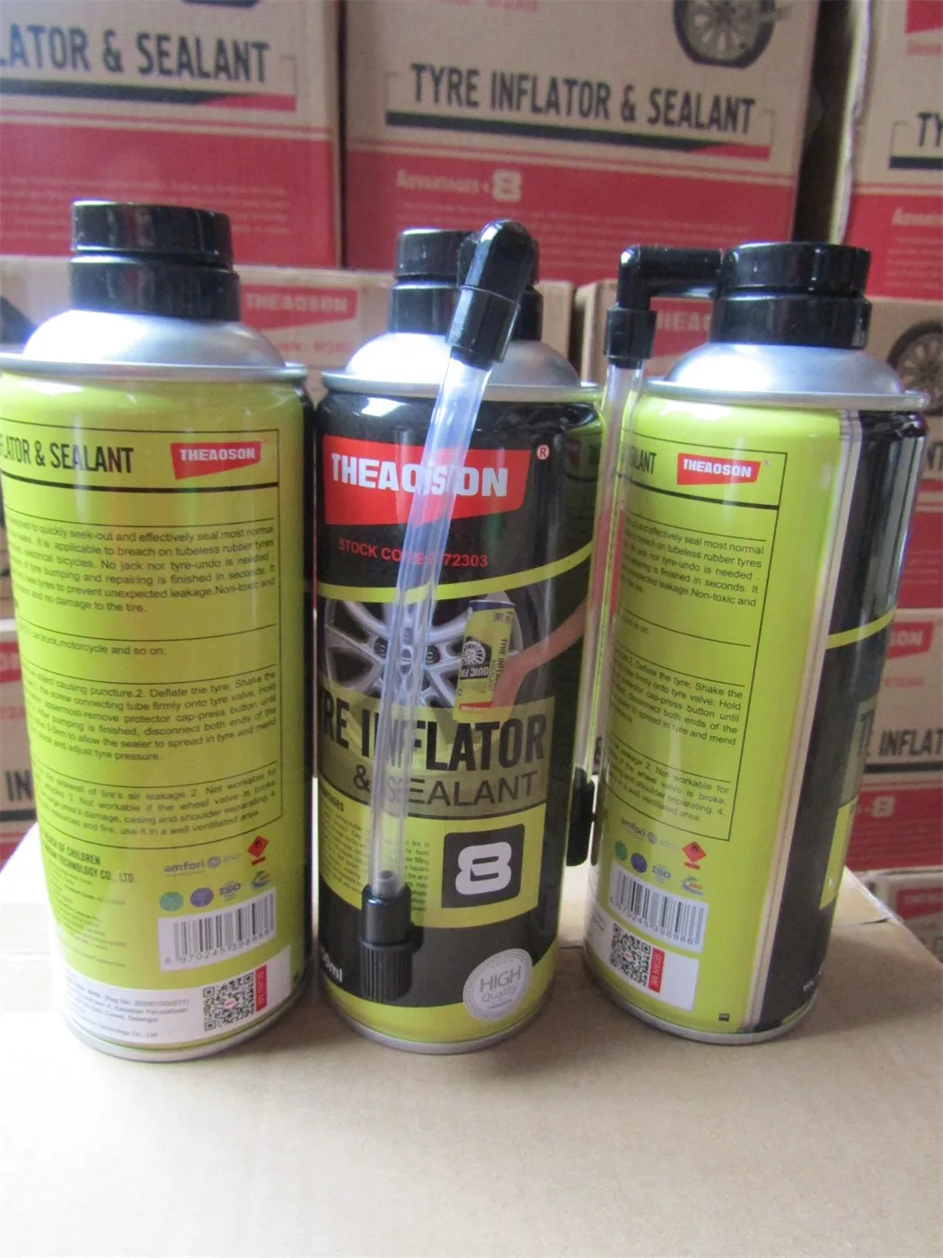 THEAOSON Portable Tire Repair Tools Anti Puncture Liquid Tyre Sealant Inflator with Tire Repair Liquid