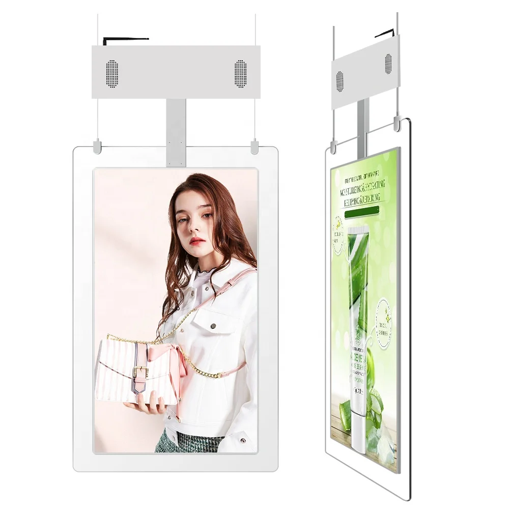 Double Side Window Display Transparent Video Advertising Window Glass Screen Display 43 55 Inch Super Slim Black LCD Indoor SDK
