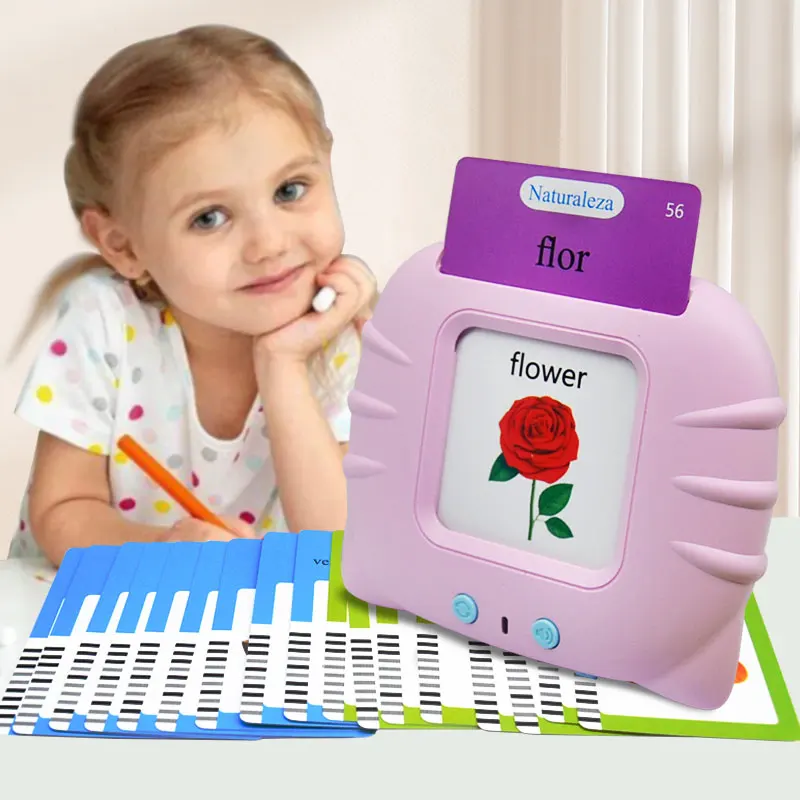 Preschool Interactive Device Memory Games Reading Flash Cards Plug Reader Spanish Early Education Machine Kids Gifts