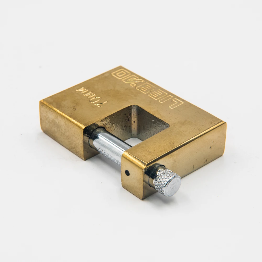 100mm Lock good Quality custom logo master key safety brass color padlock