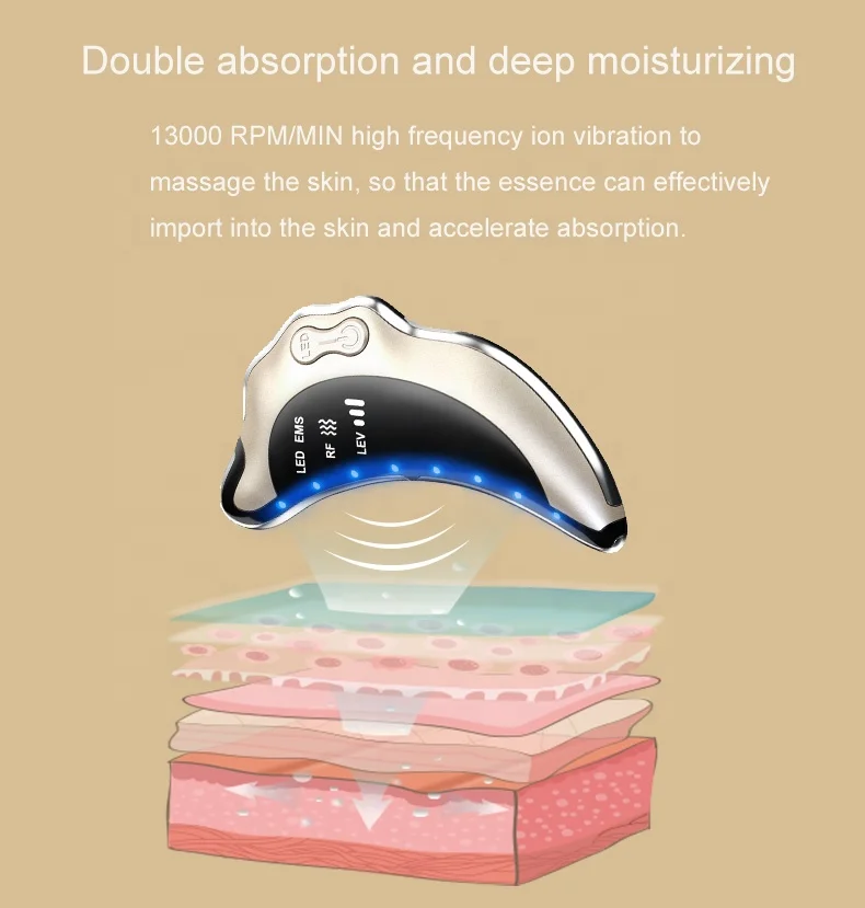 4 in 1 ems micro-current face lift machine electronic gua sha with RF radio frequency ems sculpting machine