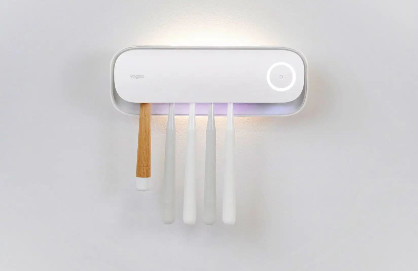 Newest Wall-mounted Toothbrush Holder time display Uv Toothbrush Sterilizer and real Dryer night light