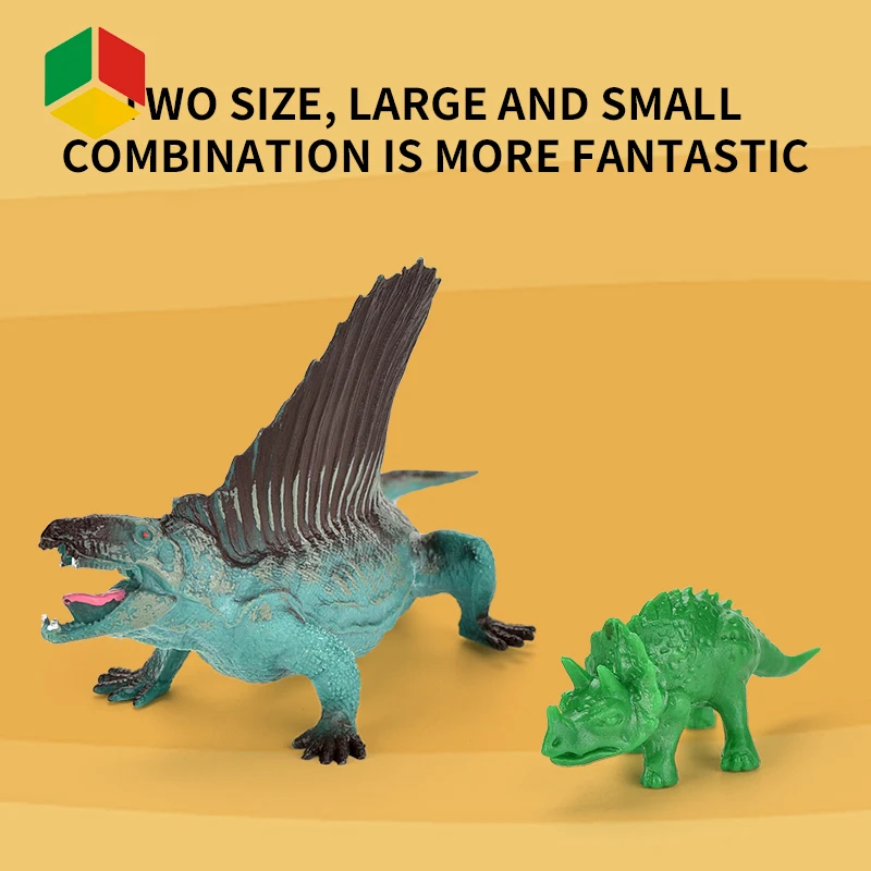  QS Toys 45 PCS Dinosaur Toy Set Animal Model Figure PVC Simulation Dino Egg Solid Hard Rex Saichania