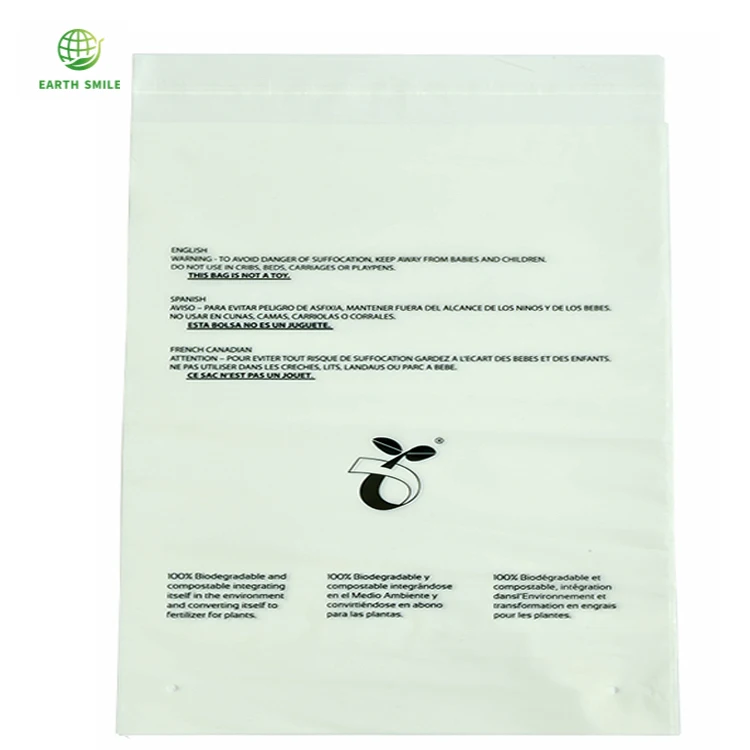Complete Certificate Printed Custom Biodegradable Plastic Self Sealing Bag for Reclosable Bags