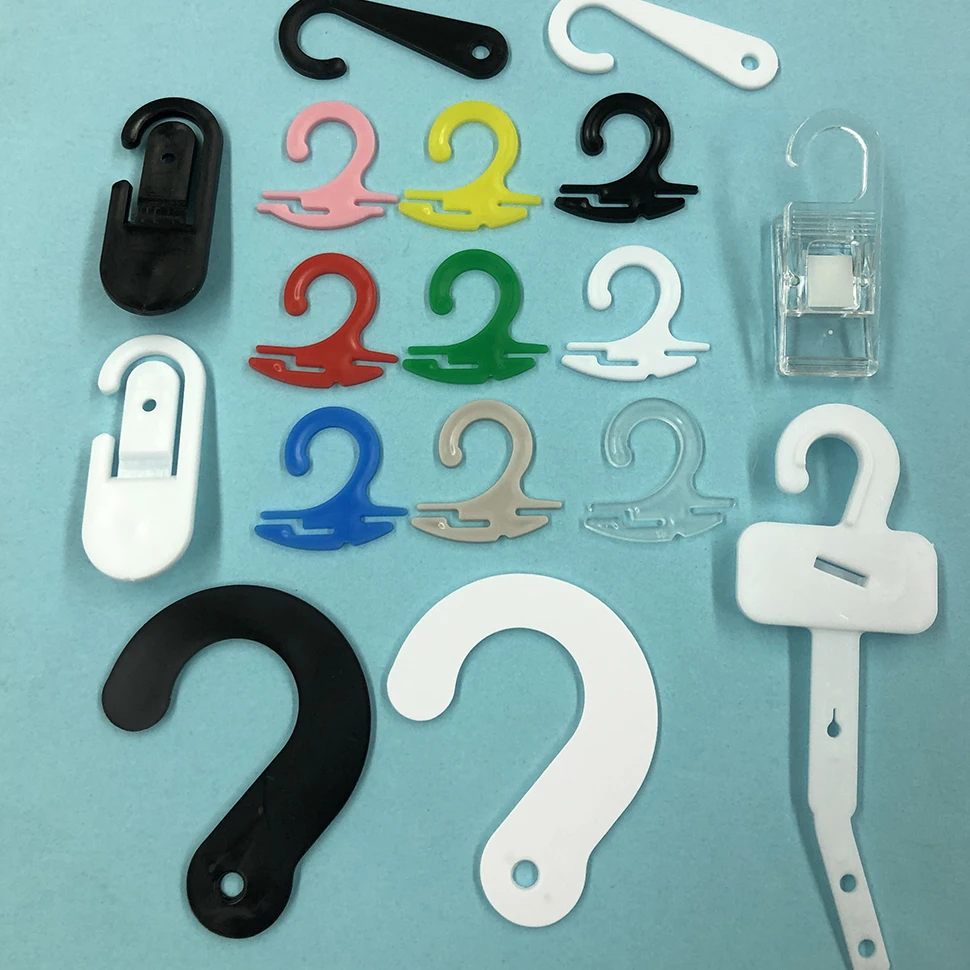 High Efficiency Clear Plastic Bag Clothes Hook Hanger Easy to Use Display Hook for Supermarket Textile Display