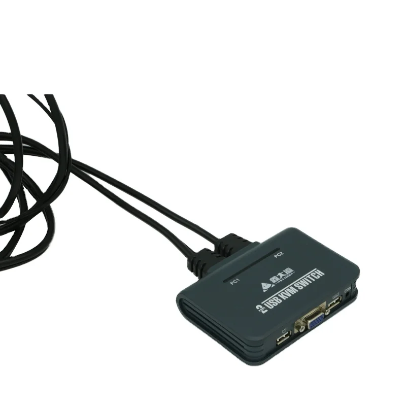 User-friendly design 2 Ports VGA desktop KVM switch with cables USB 2.0 switch