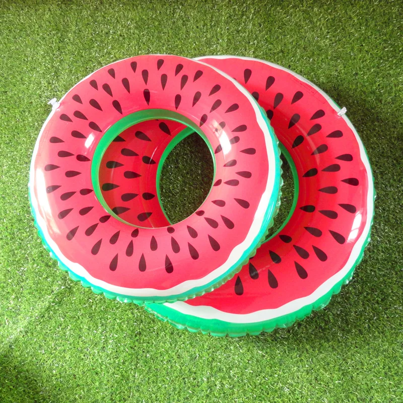 Factory Custom ECO PVC 60/70/80/90/120cm Watermelon Fruit Cartoon Baby Swim Tubes Arm Rings Float Kids Inflatable Swimming Ring