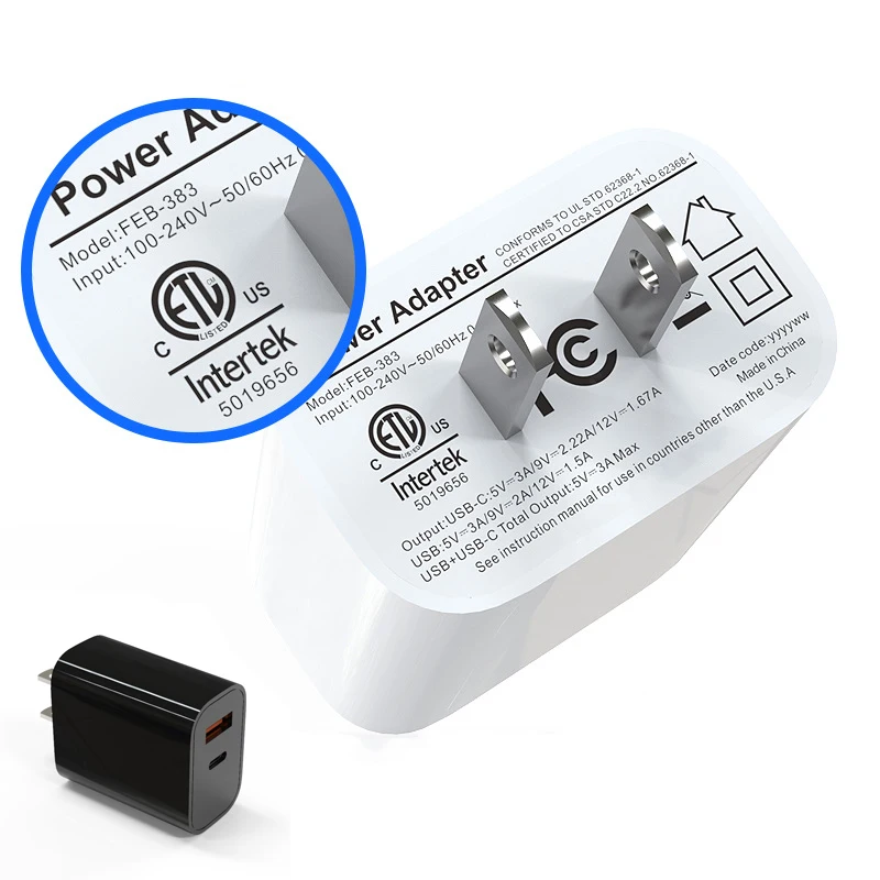 PD QC 3.0 20W US Japanese jp Plug Mini Charger PSE Certification Power Adapter Charger for iPhone Samsung