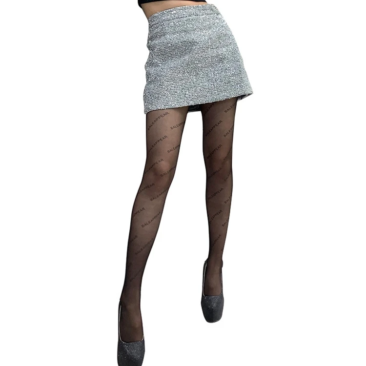 Hot Sale Fashion Letter logo Print Leggings Stockings Woman Full Body Tattoo Letters Tights Pantyhose