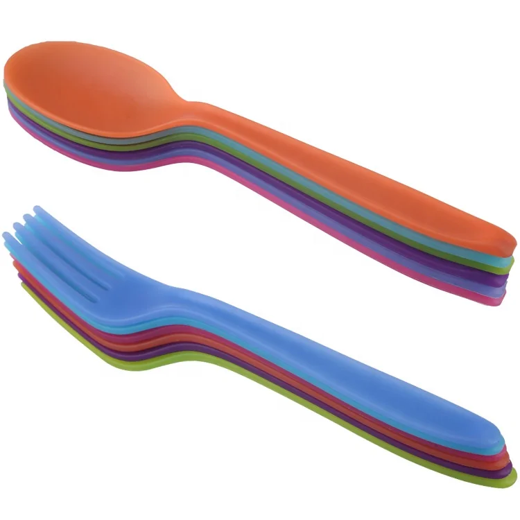 Camping Dinner Set Camping Tableware Set Reusable Plastic Forks Spoons and Knives Tableware Travel Plastic Cutlery Set