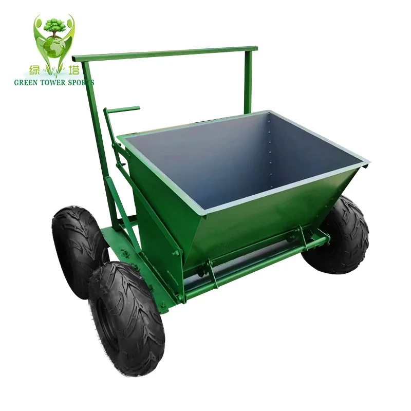 Factory Direct Sale Prices High Eddiciency 4 Wide Wheel Lawn Grass Sand Spreader Filling Machine For Artificial Turf