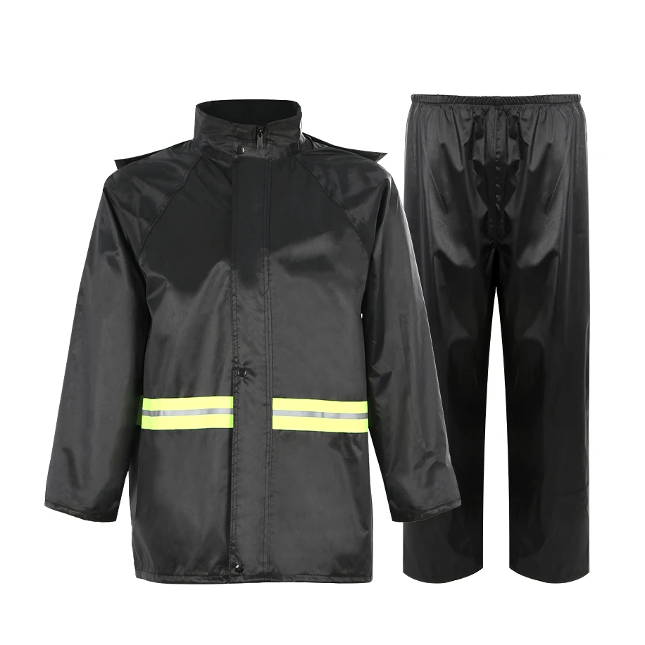 Waterproof Oxford Cloth Adults Split Raincoat Suit Double Layers Breathable Mesh Raincoat With Pants