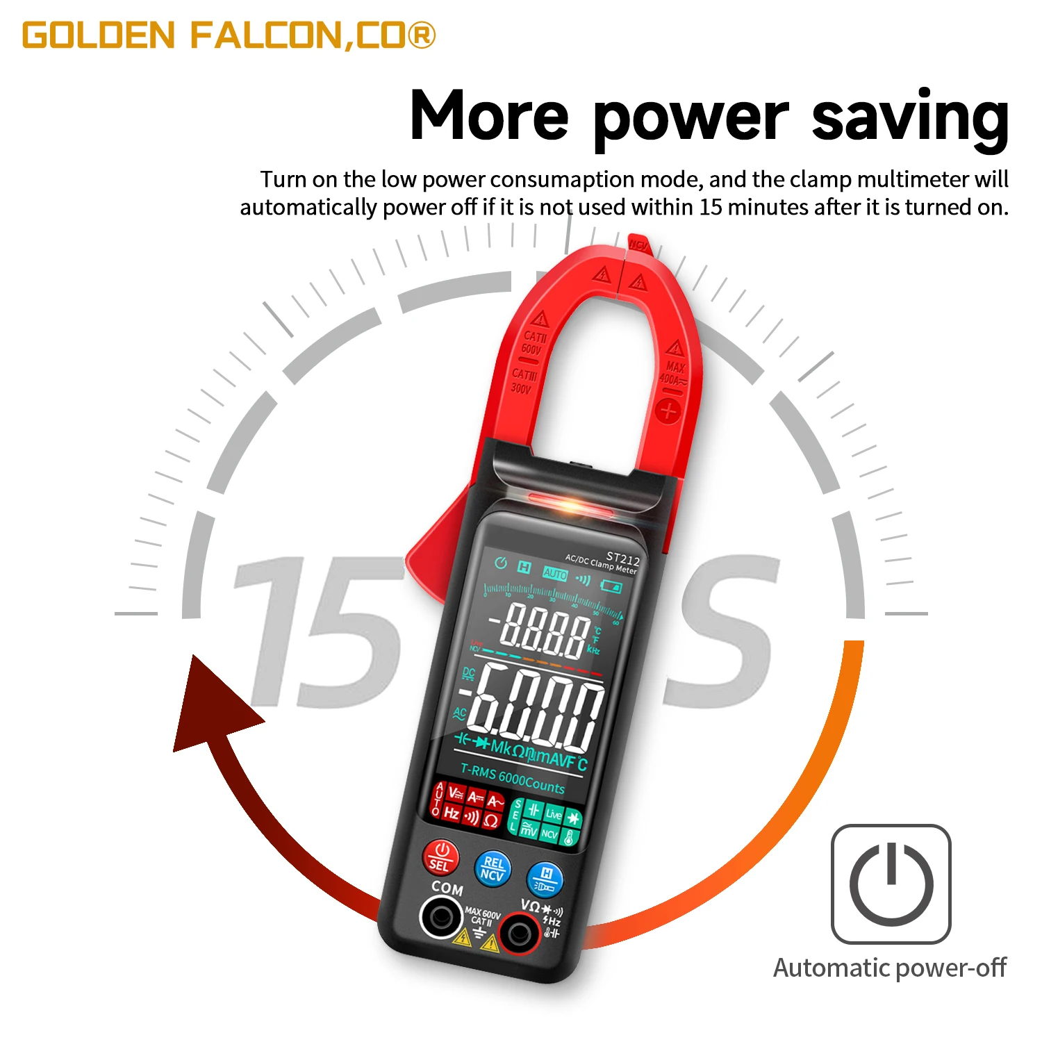 DC/AC Current Digital Clamp Meter 6000 Counts 400A Amp Multimeter Large Color Screen Voltage Tester Car Hz NCV Ohm