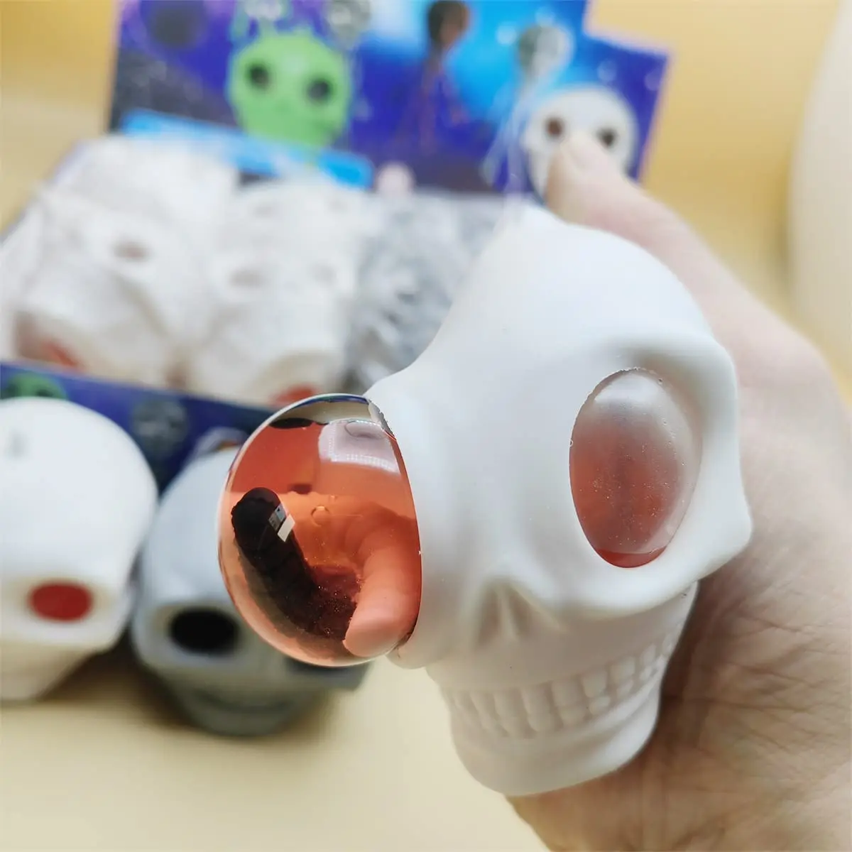 Skull Monster Gothic Fidget Toys, Skull Squeeze Balls for Adults Horror, Squishies Skull Stress Relief Toy