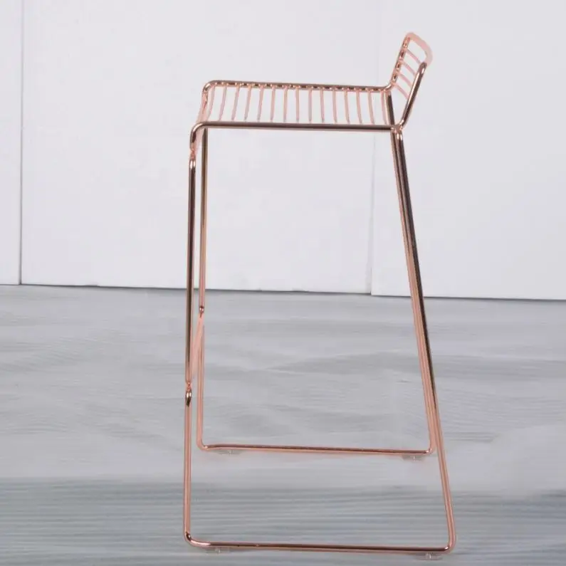 Wire frame rose gold and golden bar stool