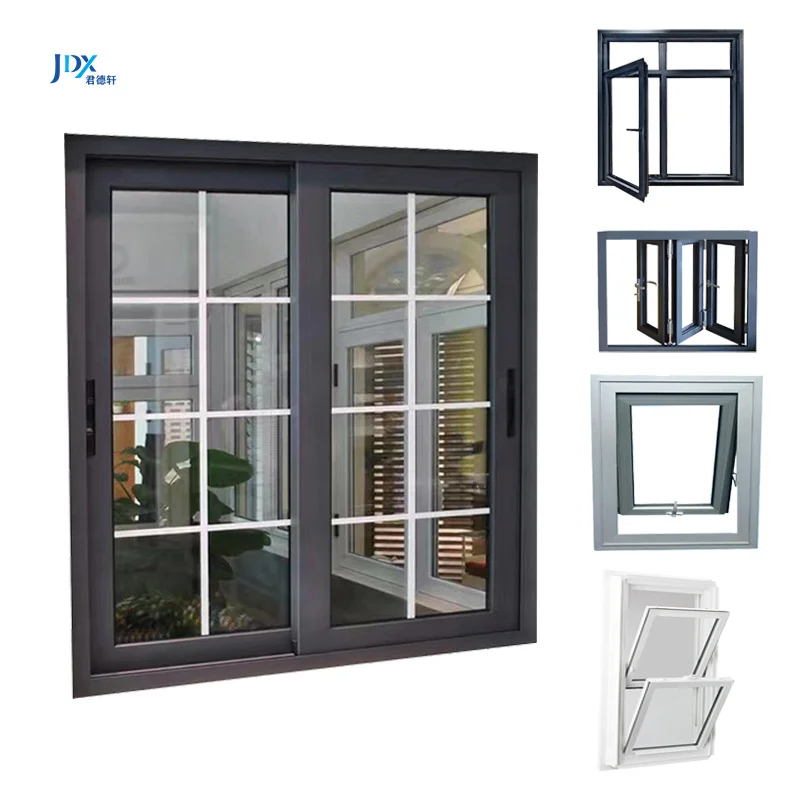 Jundexuan Vinyl Single And Double Sliding Windows Laminated And Insulating Double Sliding Windows