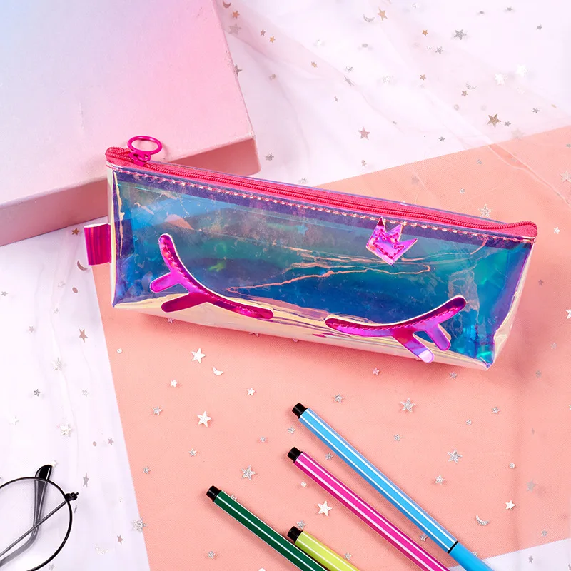 
Kaiguang Bag Factory Holographic Pvc Pencilcase Laser Eyelash Case Pencil for Students Kawaii_stationery 