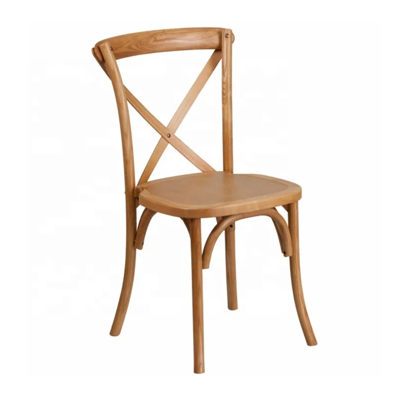  Commercial Furniture Event Banquet Restaurant Wood Cross Back
