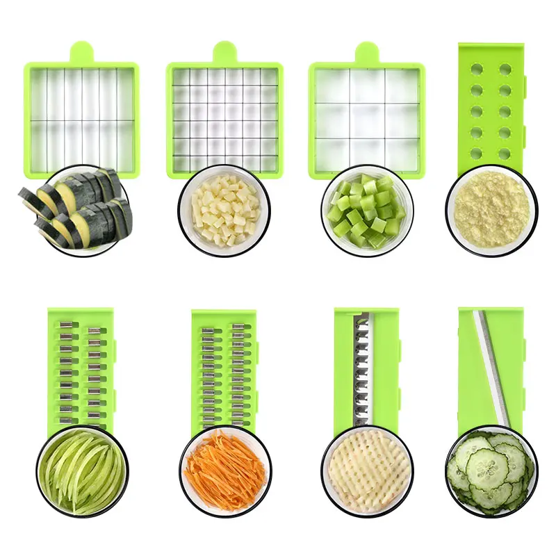 10-in-1 Vegetable Chopper Cheese Grater Hand Crank Mandoline Slicer Food Cutter Shredder for Onion Fruit Potato