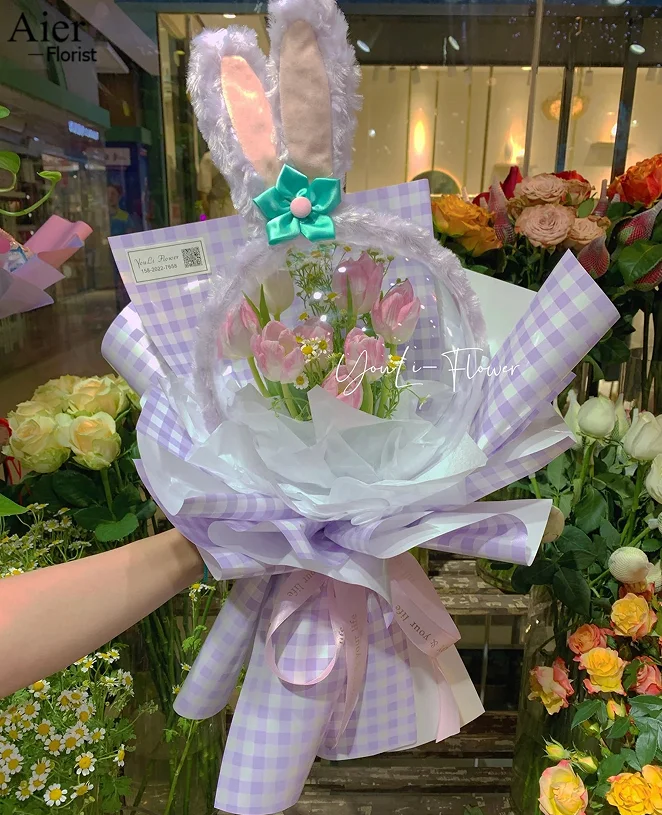 Aierflorist 14 cm diameter transparent bubble planet plastic transparent Bobo Balloons Acrylic Flower Bobo Ball Paper Box Set