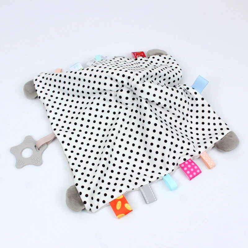 Baby soft comfort baby bed towel plush animal rattle security blanket toy D143