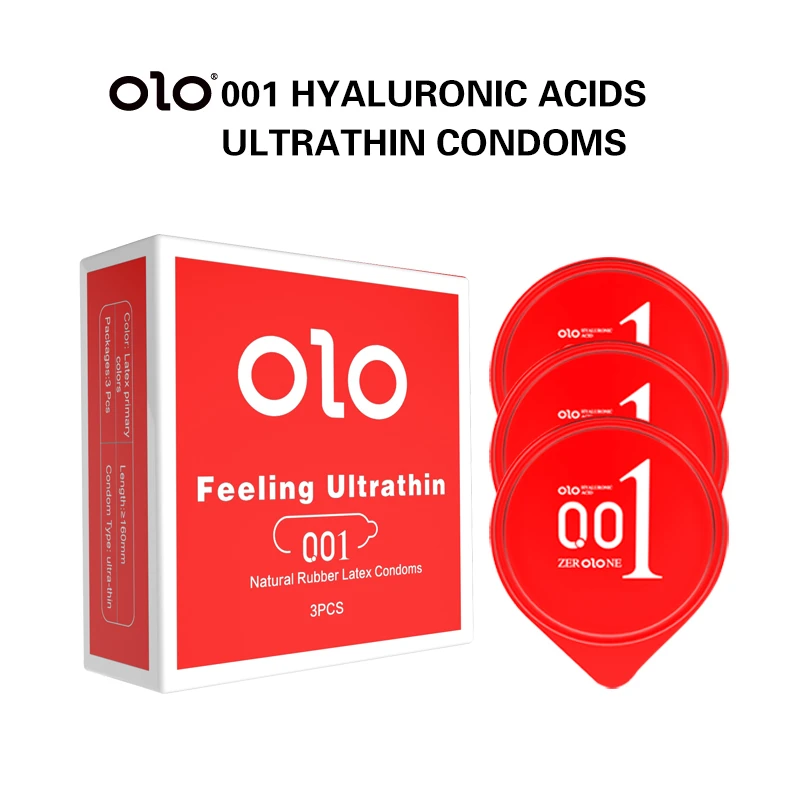 OLO Japan xxx Super Sensitive Magic Condom Thermal Sensation Rubber 001 Sex Toy Condom for Men 3pcs/box