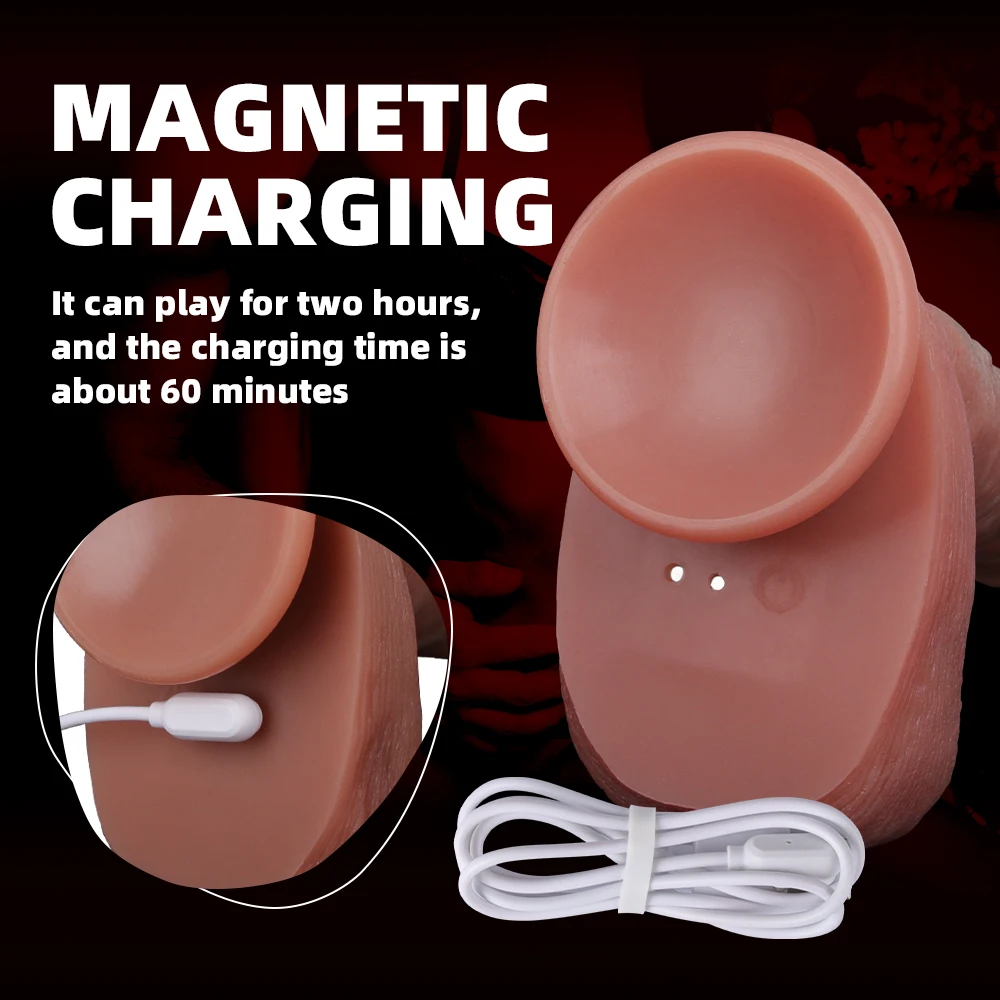 Super Realistic Silicone Dildo Strong Telescopic Heating Vibrator For Women G spot Massager Big Dick Penis Adult Sex Erotic Toy