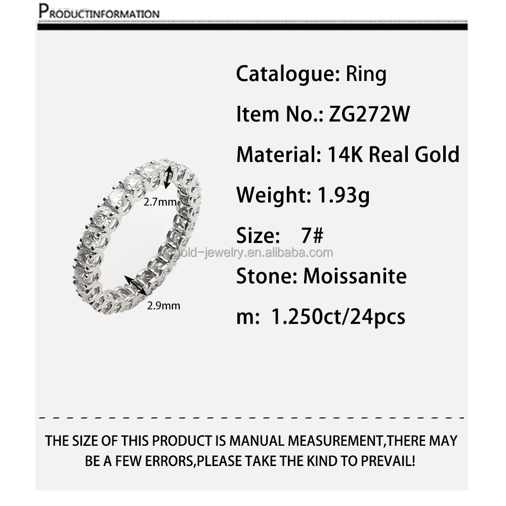 Luxury Fine Jewelry 14k Real Gold Finger Ring Good Quality Moissanite Rings Women Jewelry Wholesale Lower Price