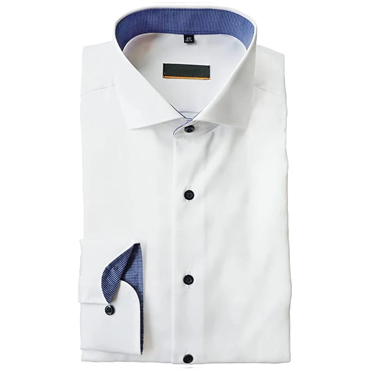 Men Soft Material Long Sleeve Plaid Collar Shirts Slim Fit Cotton Non-iron Comfort Business Shirt