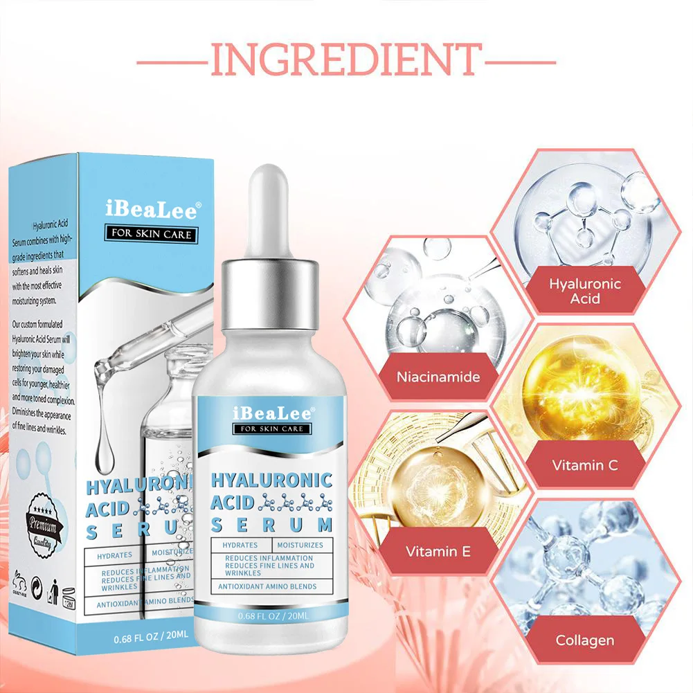 IBeaLee Hyaluronic Acid essence Original Solution Anti wrinkle Facial Moisturizing Shrinking Pores Brightening Skin Tone