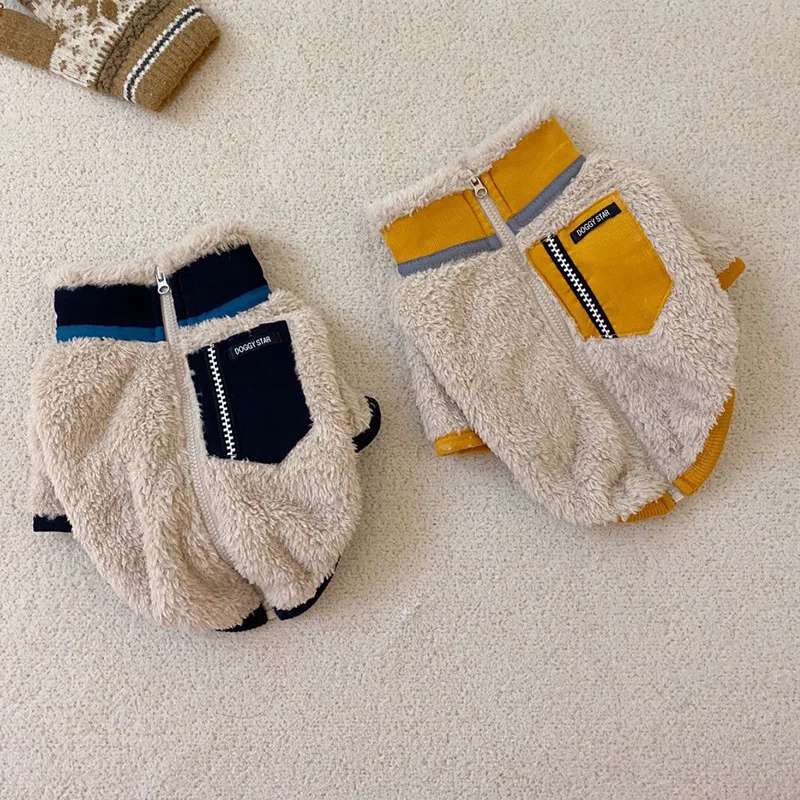 Winter Warm Fleece Dog Coat Jacket Reflective Soft Pet Dog Vest Apparel Overcoat for Small Medium Large Breeds for Cold Weather