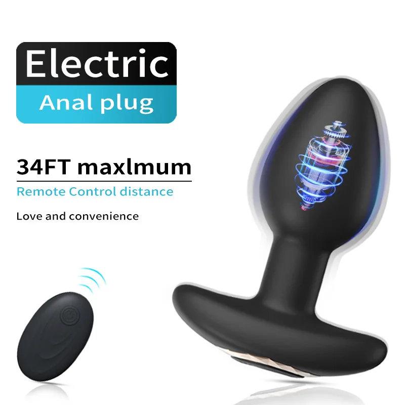 New Remote Control Anal Lock Butt Plug Ass Lock Waterproof Quiet 10 Frequency Prostate Massager Anal Male Sex Massage Products