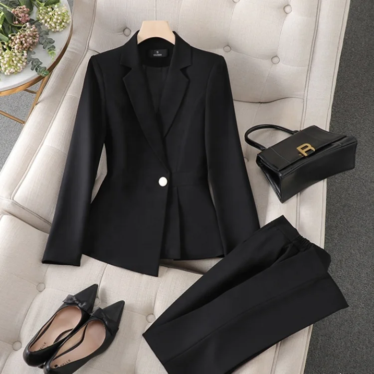 Manufacturer Sells Slim Fitting Oversized Two Piece Pants Set Office Business Suit Women Set