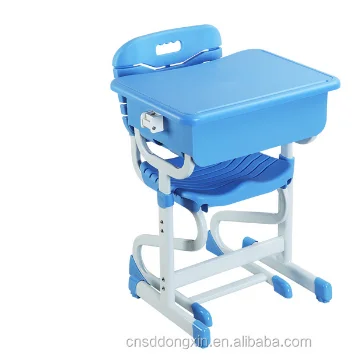 New Style Commercial School Furniture Height Adjustable Classroom Desk And Chair With Plastic Chair