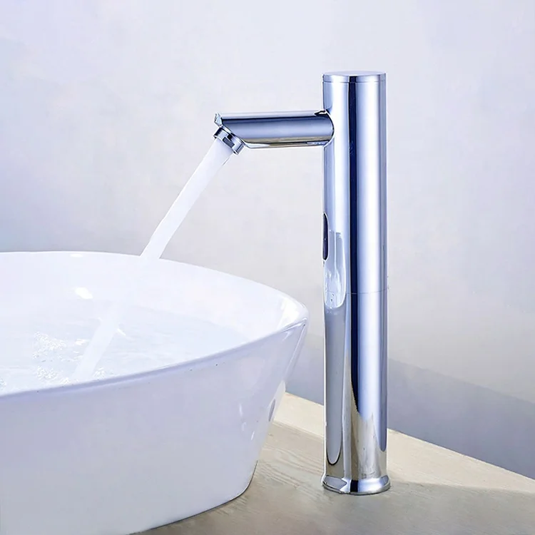 Countertop Touchless Faucet Cold Only Tall Body Infrared Motion Sensor Faucet