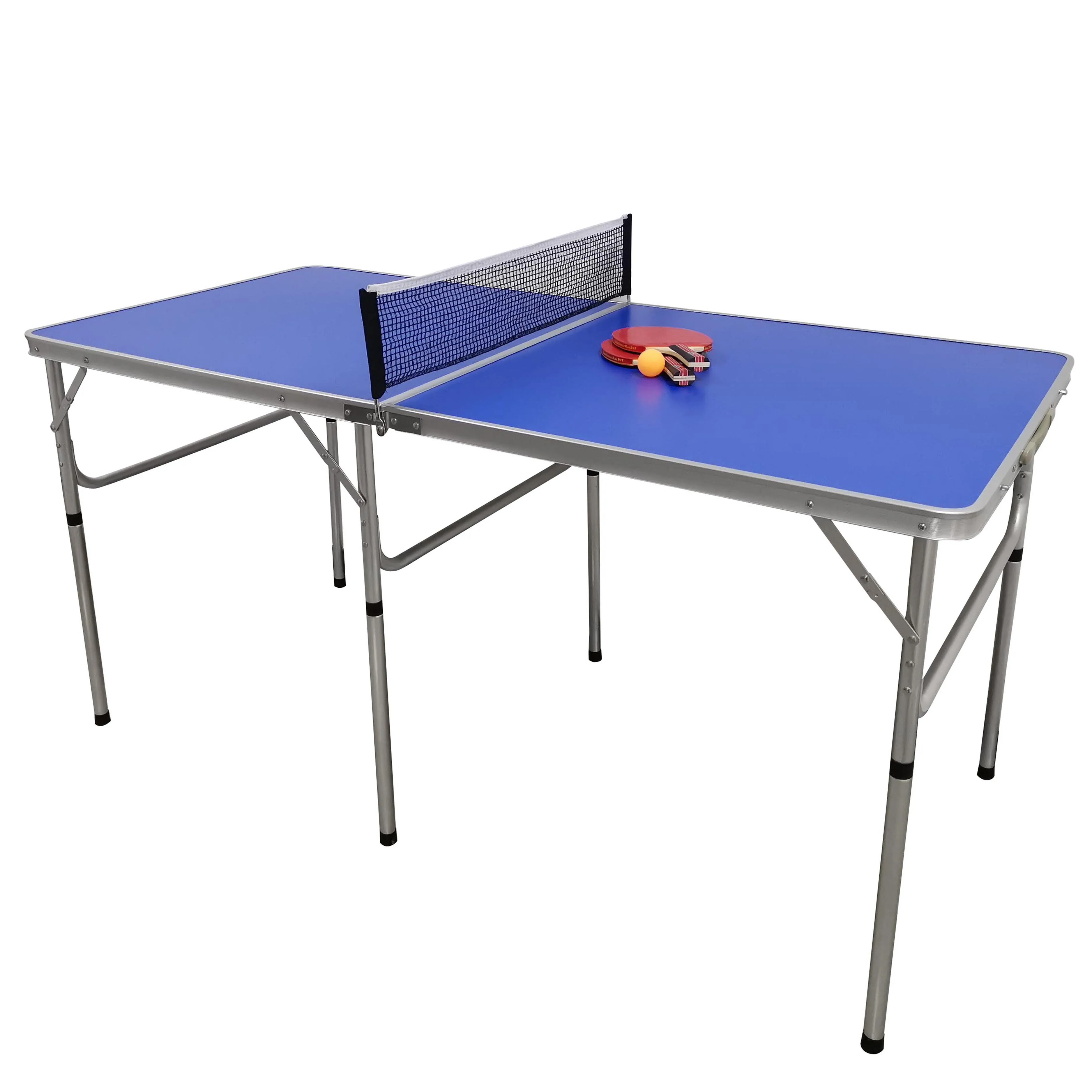 Portable Tennis Table Folding PingPong Table Game Set with Net, 2 Table Tennis Paddles and 2 Ping Pong Balls for Indoor/Outdoo