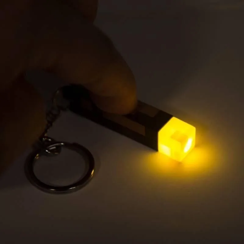 Wholesale USB Rechargeable LED Light-up Torch Night Lamp Keyrings Light model ToyPixels Brownstone Game Torch Lamp Keychain