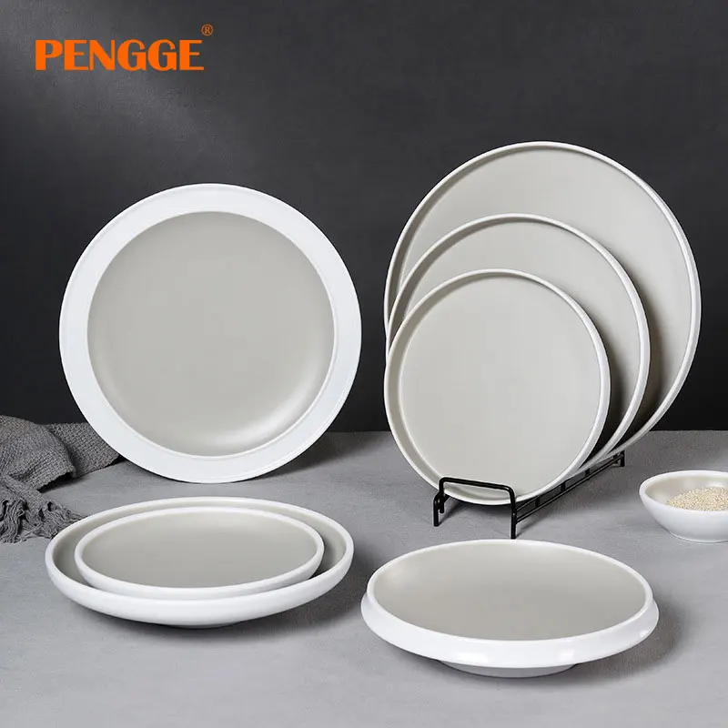 Factory wholesale melamine Japanese round hot stamping cake dessert plate suitable for family restaurants and hotels