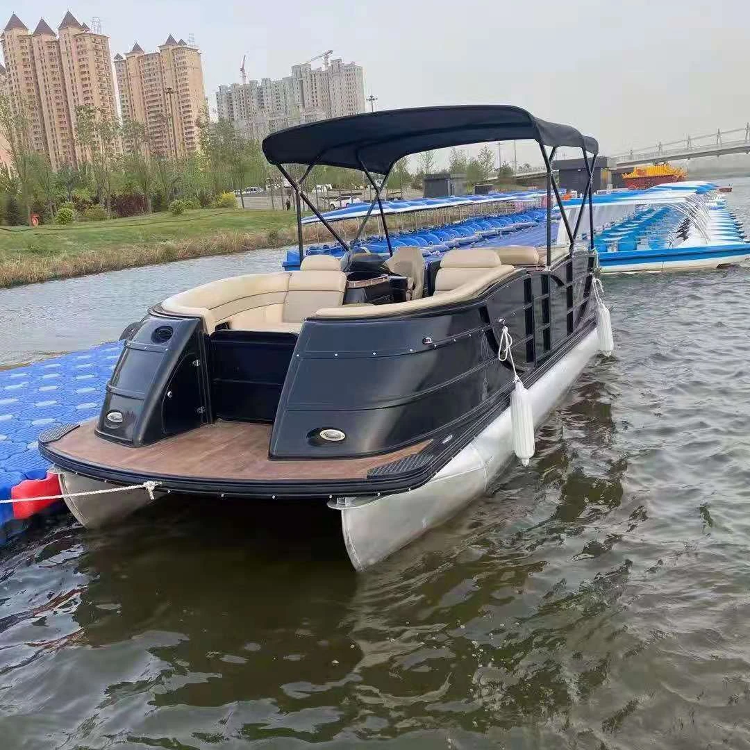
Summer Promotion 25ft black beauty aluminum party barge pontoon with huge discount 12% off 