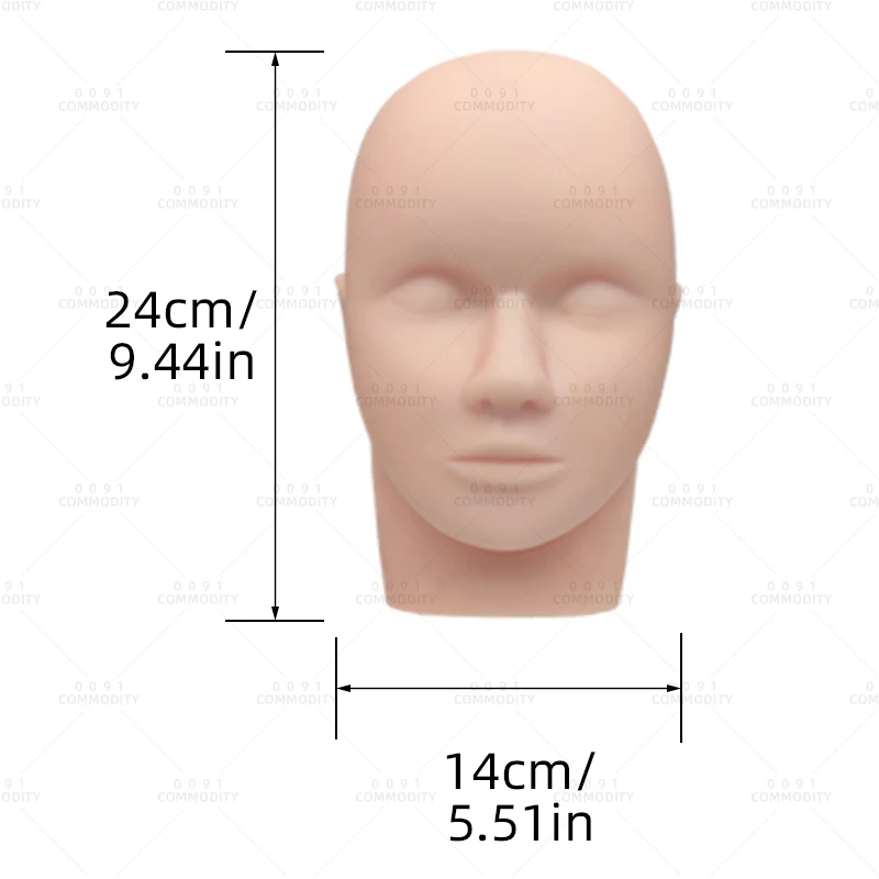Face Microblading Flat Removable Tattoo Pvc Skin Tool Practice Head Lash Extension Training Model Silicone Eyelash Mannequin