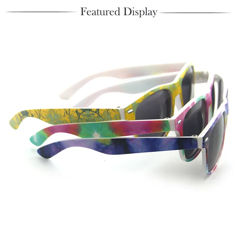 Wholesale promotion custom logo popular retro sunglasses unisex  fashion printing cheap sunglasses