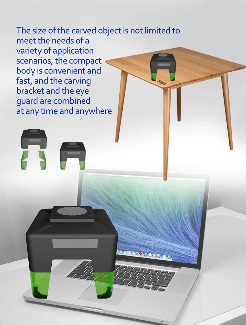 Portable fiber Laser Engraver CNC Mini Laser printer  Engraving Machine DIY Logo Mark Printer Cutter