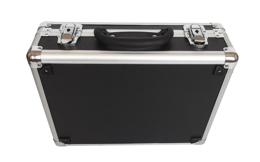 Aluminum Metal black Hard Carrying Protective foam Case barber Briefcase Tool Case