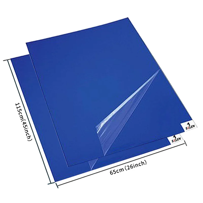 
26 x 45inch 3.5C electronic workshop dust-free flooring cleaning ldpe antimicrobial blue sticky dust mat 