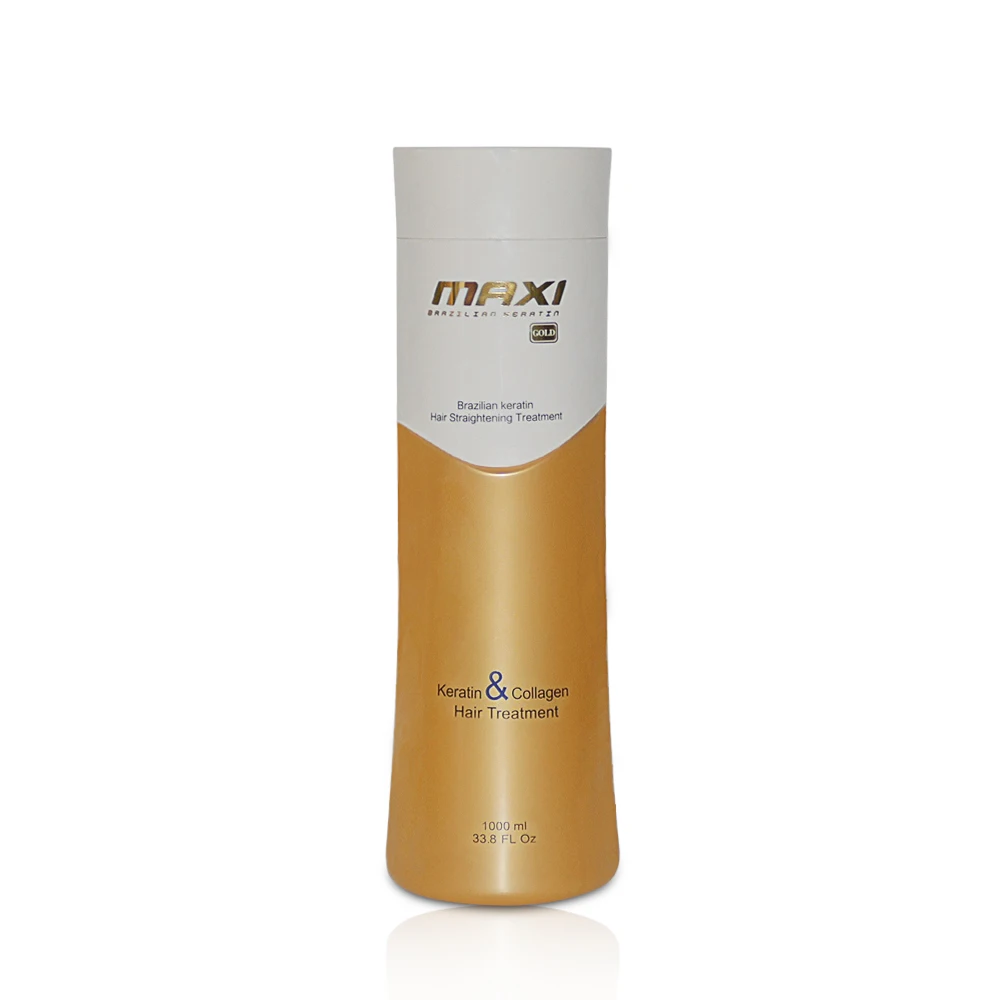 Anti Frizz MAXI Gold Brazilian Keratin Hair Straightening Treatment Cream Protein Collagen Long Lasting Natural Straight Effect