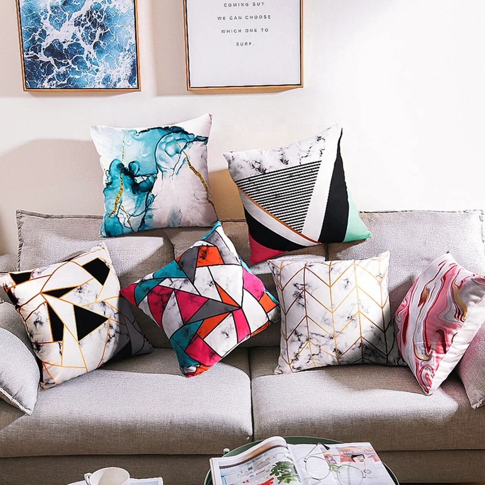 Soft Polyester Colorful Stripes Pillow Cover Throw Pillows for Living Room Sofa Seat Chair Decor Car Printing Gift